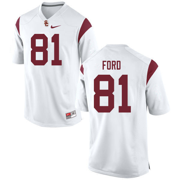 Men #81 Kyle Ford USC Trojans College Football Jerseys Sale-White